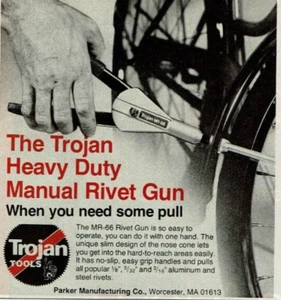 1979 Vintage Print Ad The Trojan Tools Heavy Duty Manual Rivet Gun Need Pull - Picture 1 of 2
