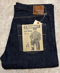 TROPHY CLOTHING 1605 Standard Dirt Denim Unsanforized One Wash W34 L34 - Picture 1 of 8