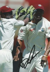 WEST INDIES CRICKET: DENESH RAMDIN SIGNED 6x4 TEST ACTION PHOTO+COA - Picture 1 of 1