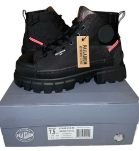 Palladium Womens Revolt Hi TX 97242-010 Black/Black Platform Boots 7.5 - Picture 1 of 8