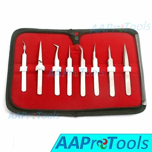 8 Pieces Micro Forceps Eyelash Extension Eyebrows, Facial Hair, Ingrown Hair - Picture 1 of 3
