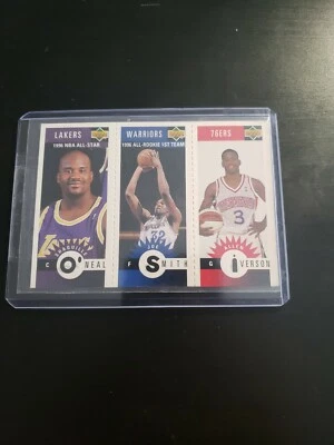 Mini tarjeta 1996-97 UD Collectors Choice Allen Iverson radiocontrol novato/Shaquille O’Neal Foto 1 de 2