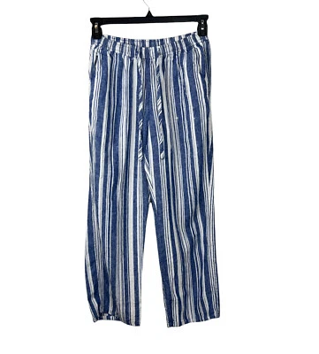 Vineyard Vines Sailing Stripe Pull On 100% Linen Pants Women’s Sz S - Image 1 of 4