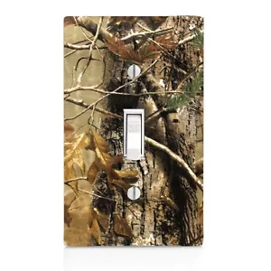 Real Tree Camo Light Switch Cover, Outlet Cover, Night Light, Cabinet Knob, Gift - Picture 1 of 12