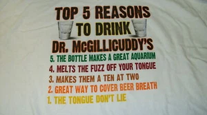 Dr McGillicuddy's Shirt  Top 5 Reasons to drink  Size X Large , Men's T-shirt  - Picture 1 of 4