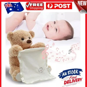 Peek A Boo Teddy Bear Plush Interactive Soft Toy Doll Kids Birthday Gift AU - Picture 1 of 6
