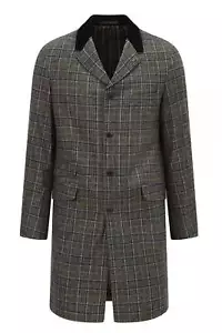 GABICCI VINTAGE Statham Men's Overcoat Black Check Design | Black - Picture 1 of 4