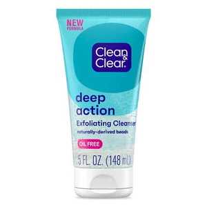 Clean and Clear Deep Action Exfoliating Scrub Facial Wash 5 ounce Pack of 2 - Picture 1 of 4