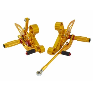 Gold Adjustable Rearset Footrests Pegs For YAMAHA FZ09 MT-09 Tracer FJ09 XSR900 - Picture 1 of 5