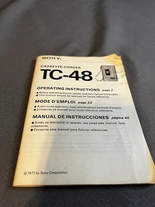 Sony TC-48 Cassette Recorder Service Manual Vintage OEM Original Genuine - Picture 1 of 2