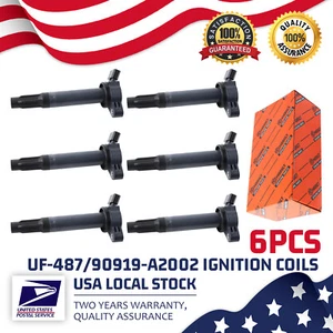 UF487 Set of 6 Ignition Coil For 09-15 Toyota Venza 2.7L L4 3.5L V6 90919-A2002 - Picture 1 of 16