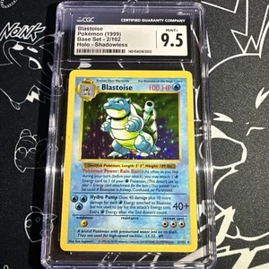 1999 Pokemon Base Set Shadowless Blastoise Holo 2/102 WOTC Card CGC 9.5 Mint+ - Picture 1 of 5