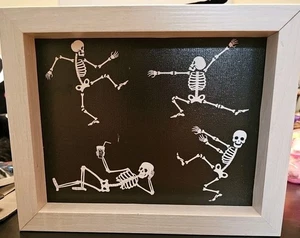 Dancing Skeletons Framed Art 10 X 8 In - Picture 1 of 2