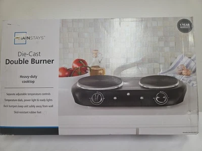 Mainstays MS9402482514-01 Die-Cast Double Burner, 1800 W, 120 V, Black - Image 1 of 4