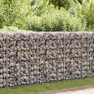 Gabion Basket Wire Fence Retaining Wall Outdoor Garden Galvanized Steel vidaXL - Picture 1 of 40