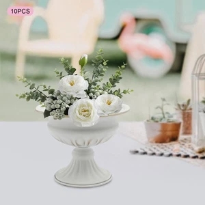 10* Wedding Metal Vases Small Trumpet Flower Stand Ceremony Decorate Holder - Picture 1 of 12