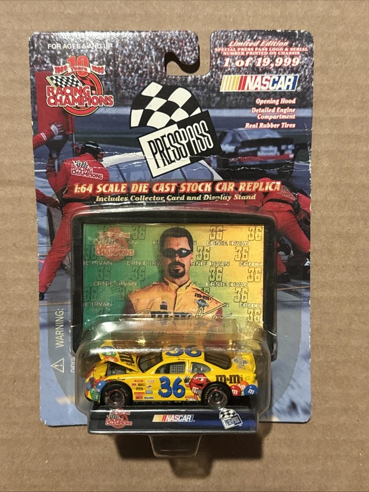 Racing Champions Presspass #36 Ernie Irvan M&M's 1:64 Diecast 1/19999 D1 Foto 1 de 2