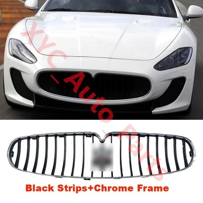 Rejilla de parachoques delantero negra y cromada para Maserati GranTurismo GT 2008-17 Foto 1 de 4