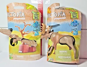 2 Playmobil Wiltopia Elch Tier Figur & großer fliegender Vogel ungeöffnete Verpackung - Bild 1 von 4