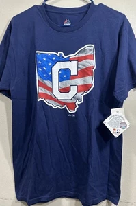 Cleveland Indians, Ohio/American Flag, Medium T-Shirt. NWT. - Picture 1 of 6