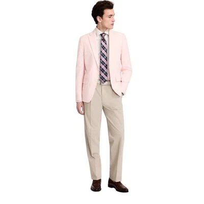Abrigo Blazer Tommy Hilfiger Para Hombre Calce Moderno Deportivo 40 R Rosa Lino Sólido Foto 1 de 3