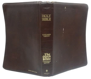 The Open Bible Expanded Edition King James Version By Nelson 1985 Brown Leather - Picture 1 of 17