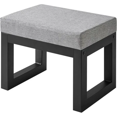 Reposapiés otomano multifuncional lino suave debajo del escritorio reposapiés base fuerte EE. UU. Foto 1 de 4