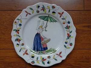 DE COLECCIÓN INCREÍBLE PLACA CERÁMICA PBX POUPLARD BEATRIX MALICORNE FRANCIA 19th - Imagen 1 de 8