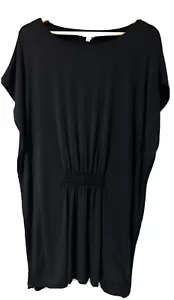 Reflections Women’s top size 16 Cap Sleeve Black Stretch Plus Size Long Tunic - Picture 1 of 8
