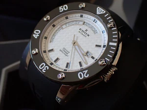 new Genuine EDOX Class-1 Worldtimer 83005 TIN AIN Chronoffshore 46.5mm rubber - Picture 1 of 24