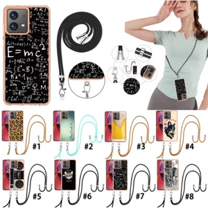 Creative Pattern Fashion TPU Case Cover With Lanyard Fr MOTO G Play 2023 G84 G54 - Picture 1 of 56