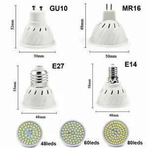 E14 GU10 MR16 E27 LED Bulb 5W 8W 10W Downlight Lamp 220V 2835 Spotlight 10PCS - Picture 1 of 16