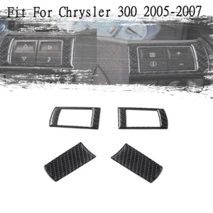 New 4Pc For Chrysler 300 2005-07 Carbon Fiber Steering Wheel Button Panel Cover - Bild 1 von 3