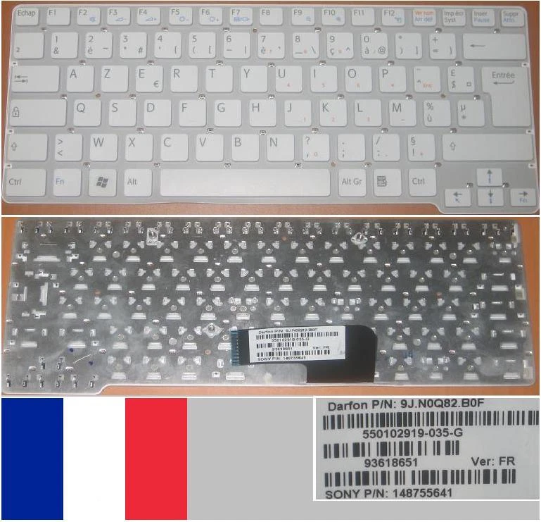 Tastiera AZERTY Francese SONY Vgn-Cw 550102919-035-G, 9J.N0Q82.B0F 148755641 - Immagine 1 di 1