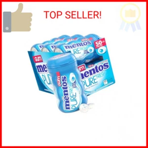 Mentos Pure Fresh Sugar-Free Chewing Gum with Xylitol, Fresh Mint, 50 Piece Bott - Picture 1 of 2