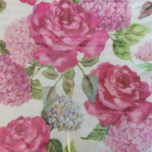PAPER NAPKINS / SERVIETTES PK OF 20 PINK HYDRANGEA AND ROSES 3 PLY - Picture 1 of 2