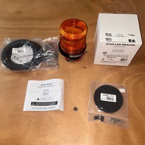 Star LED Warning 201ZL-A Warning Beacon Strobe Light Amber Mirror Mount 274-MMB - Picture 1 of 11