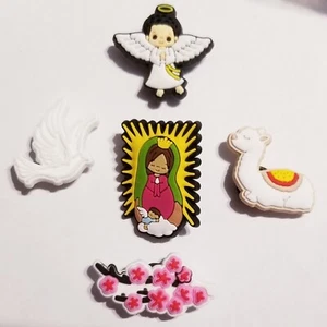 Virgin Mary Angel Shoe Charms 5 pc Set! For Shoes, & More! Croc Compatible! - Picture 1 of 2