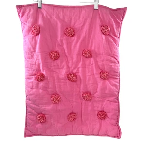 Pottery Barn PB Teen Billie Paisley gesteppte Standkissenbezüge rosa Bommel - Bild 1 von 5