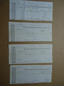 Utica & Black River Railroad Co Gruppe mit 4 Belegen von 1865 & 1881 - Bild 1 von 3