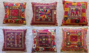 Cushion Cover Pillow Case Vintage Banjara Embroider Rare Wholesale Lot 10 pc - Picture 1 of 11