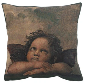 Pillow Covers: Belgian Tapestry Angels New Arrival - Picture 1 of 4