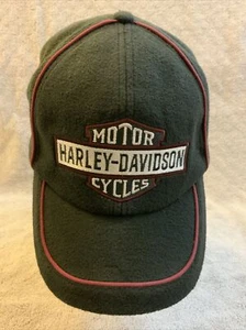 HARLEY-DAVIDSON MOTORCYCLES Hat Black Strap Back Buckle Cap Felt Feel  NEW - Picture 1 of 19