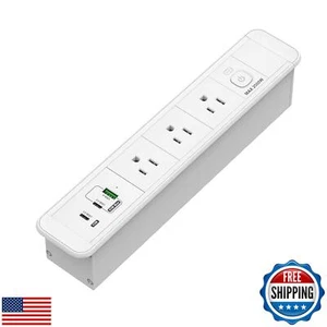 Drawer Outlet Kit USB C 65W Fast Charging Station, Recessed Power Strip with - Picture 1 of 5