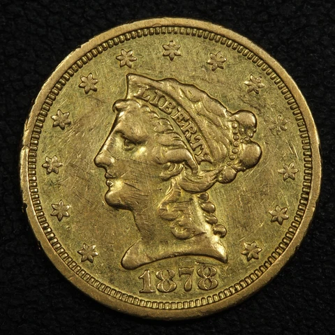 1878 S $2.50 Liberty Head Gold Quarter Eagle - Harshly Cleaned Cover