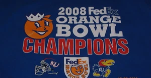 T-shirt manica corta Kansas Jayhawks 2008 FedEx Orange Bowl Champions - S - Foto 1 di 2