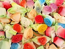 Colorful Ribbon Flowers Diy Crafts Sewing Applique 100 pcs 0203B-2