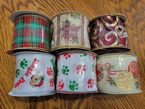 Holiday Time Ribbon All NEW Holiday Variety Red Green Paws Ornaments Poinsettia - Picture 1 of 3