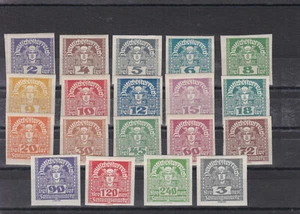 Ö 1920/21 Zeitungsmarken Merkurkopf ungezähnt Postfrisch ** MNH 293 - 311x - Bild 1 von 2