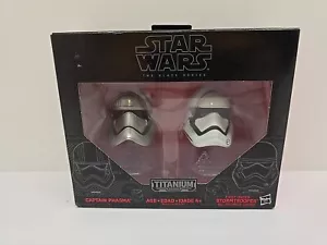 Star Wars Titanium Black Series Mini Helmets Captain Phasma & Stormtrooper - Picture 1 of 3